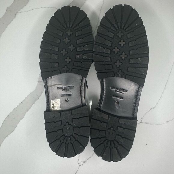 NWT YSL Yves Saint Laurent Black Leather Pony hair Loafers Size EU45 main image 13